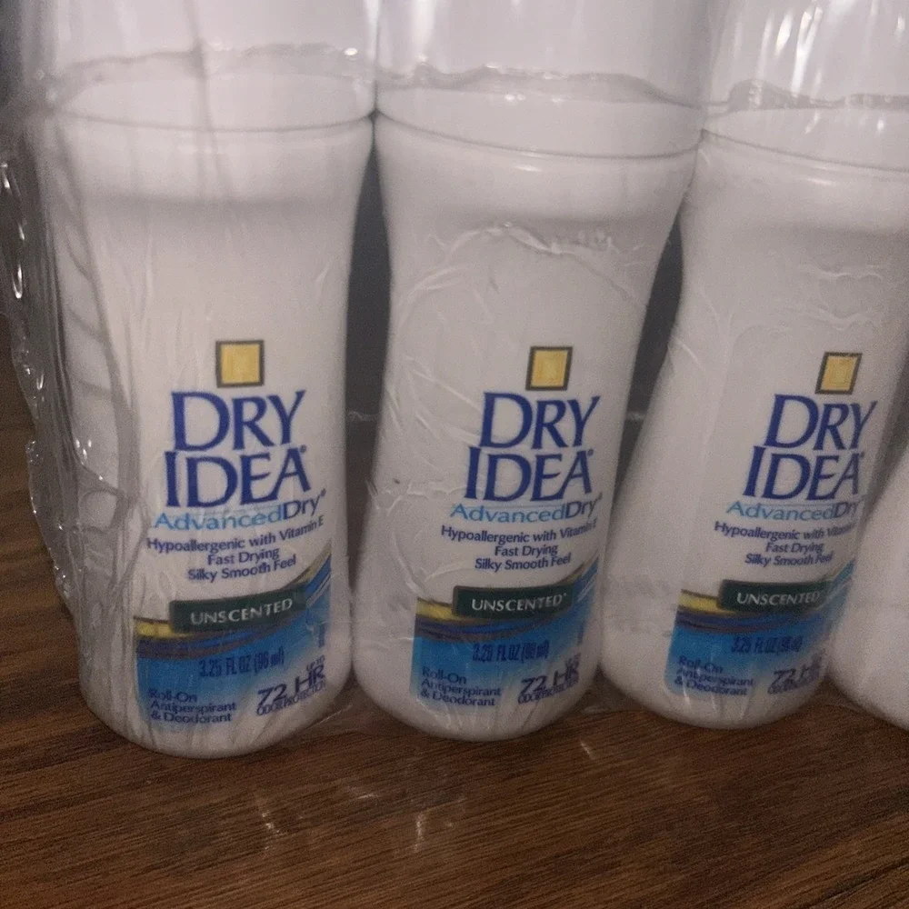 Lot 6 NEW Dry Idea Advanced Unscented Antiperspirant Roll On 3.25 Oz OLD FORMULA